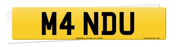 Registration number M4 NDU